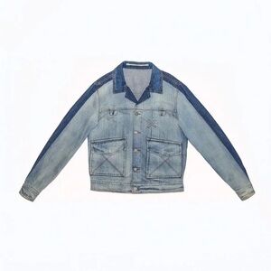 Light Blue Two-Tone Denim Jean Jacket